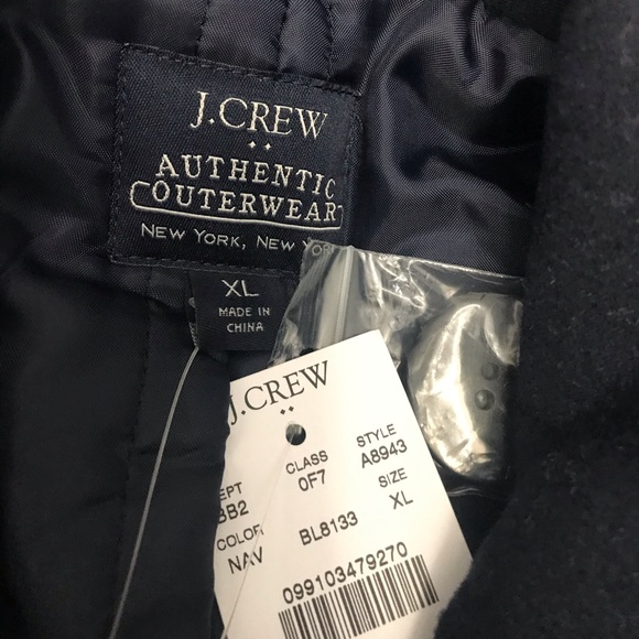 J.CREW Blue Wool Blend Coat XL - Picture 4 of 4